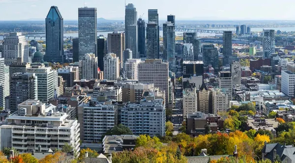 Ville de Montréal vue du sommet du Mont Royal