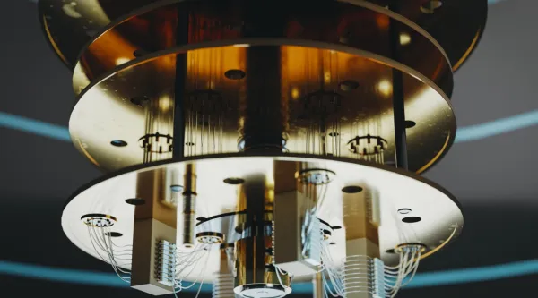 View of a quantum computer internal components