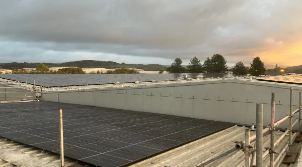 Solar panels on roof of CGI Waterton office
