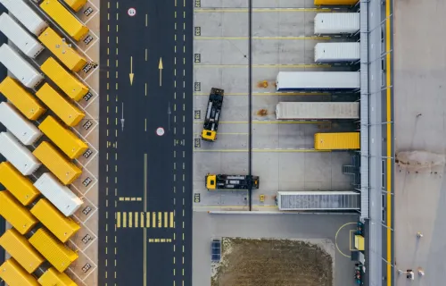 Aerial view of distribution center