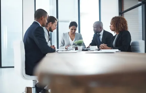 Colleagues discussing Managed IT Services