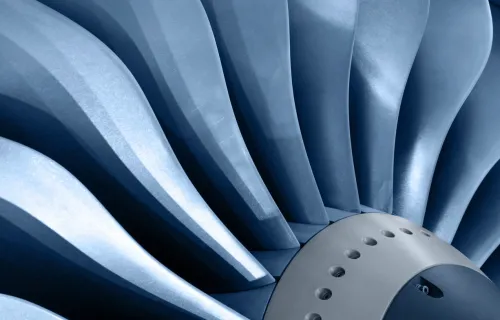 Abstract close up of a large mechanical fan