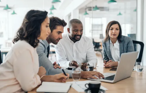 Colleagues doing testing