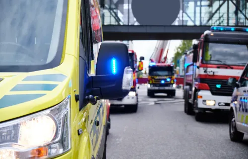 Emergency vehicles on duty