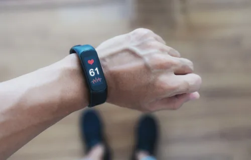 A watch measuring heartbeats 