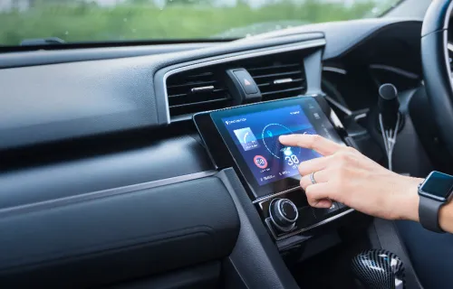 Display and digital instruments panel autonomous car dashboard user interface