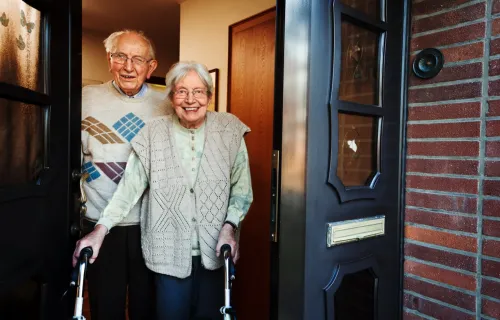 Elderly couple thriving at home