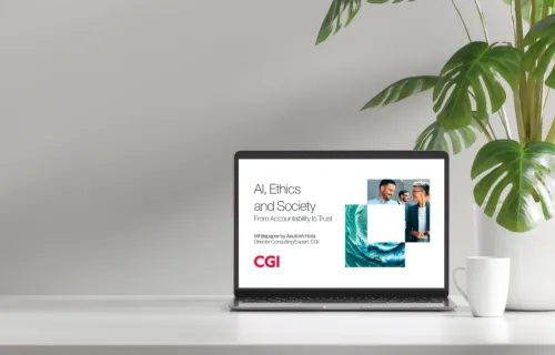 AI, Ethics and Society Viewpoint open in a laptop