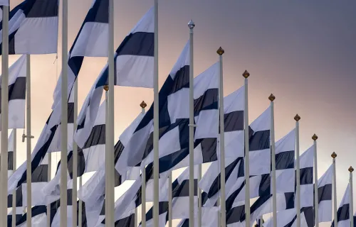 Suomen lippuja salossa