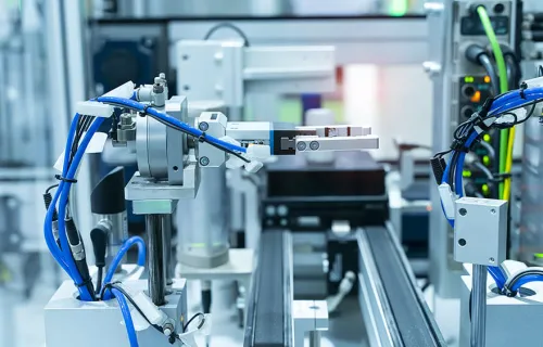 En robot arm i en fabrik