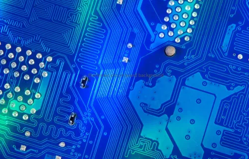 Blue and green electronic circuit board background