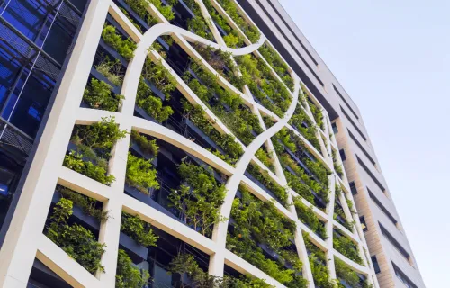 Office building with green living wall