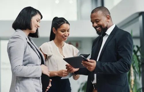 Business people planning using a tablet