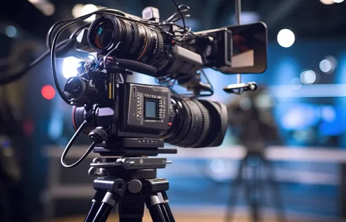 film camera in recording room