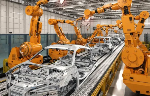car manufacturing with robotics