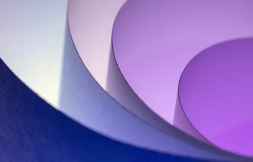 Abstract circles of varying shades of purple and sizes