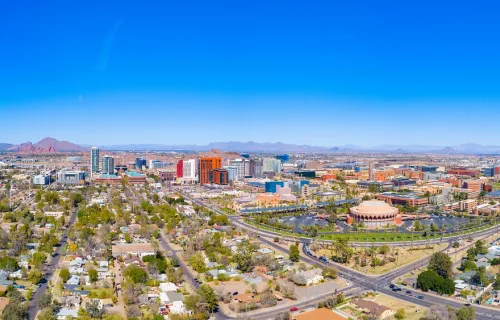 Aerial view of the City of Mesa