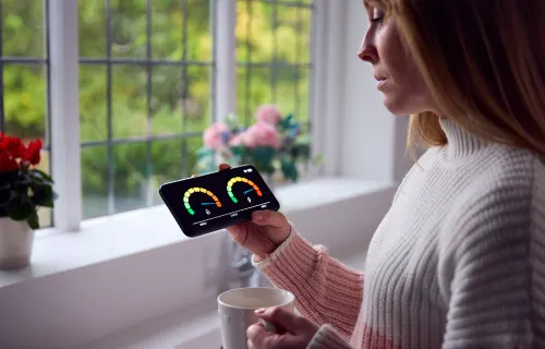 Une personne en train de regarder son téléphone