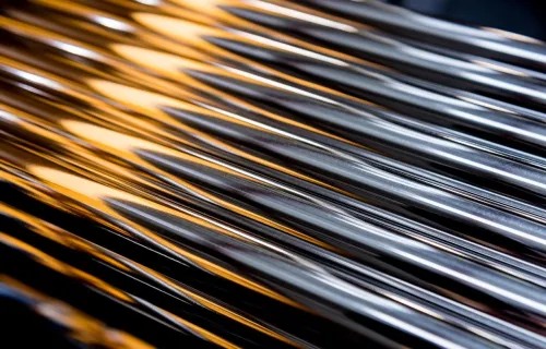 Abstract image of light on metal