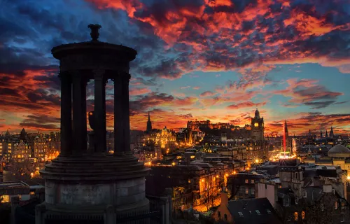 Edinburgh smart city at twilight