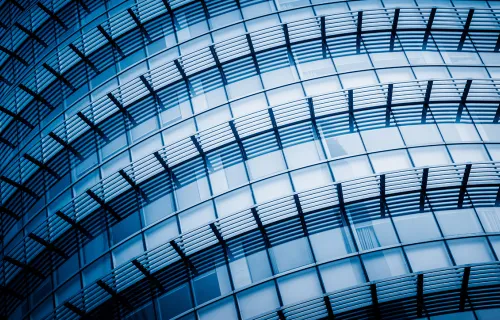 Glass building
