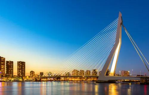 Vue sur le pont Érasme, Rotterdam