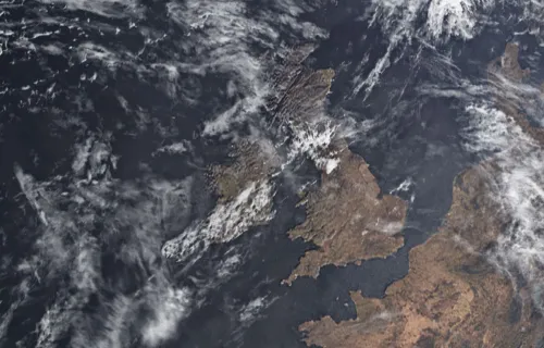 Satellite view of UK from Space