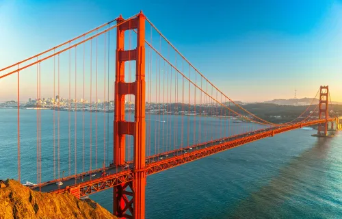 View of the Golden Gate Bridge in San Francisco, CA