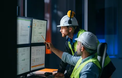 Group of operators control process on product line