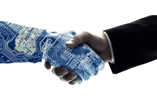 robot human shake hands rpa