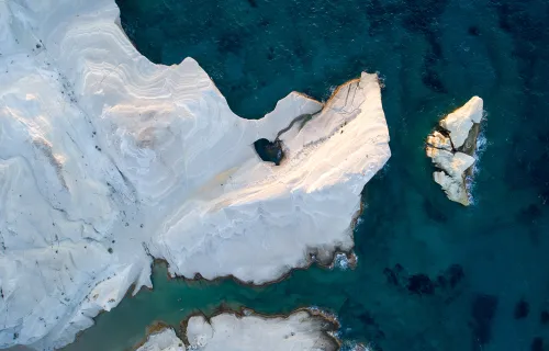aerial image of ice sheets