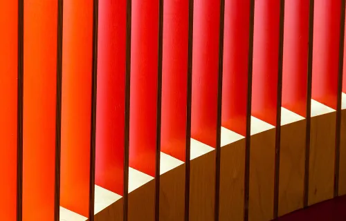 Geometric red wall