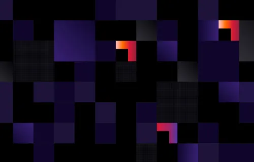Abstract image of CGI purple and gradient cornerstones