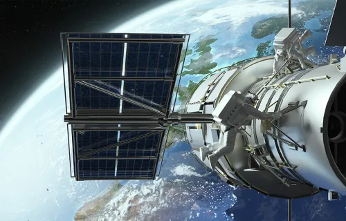 Earth and Satellite - View from Space