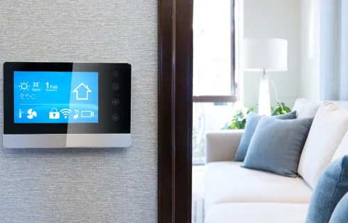 smart meter display on a home wall