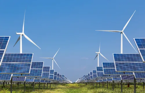 solar and wind energy farm