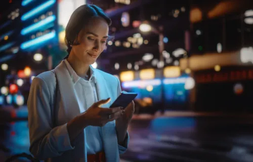 Woman using smartphone