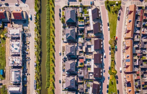 aerial view of houses