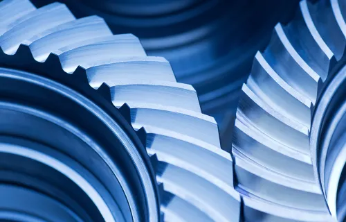 blue gears creating abstract background