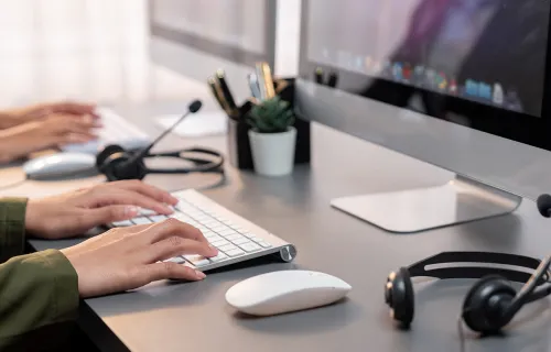 Person working on desktop