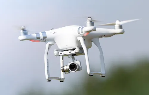Drone flying in airspace