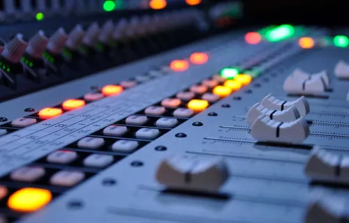 Close up image of sound board