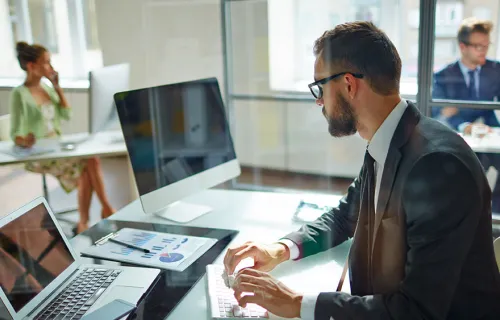 people working in an office