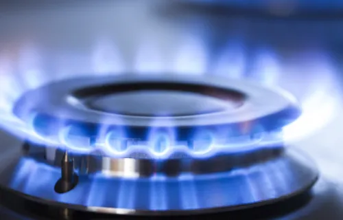 flames from gas hob ring