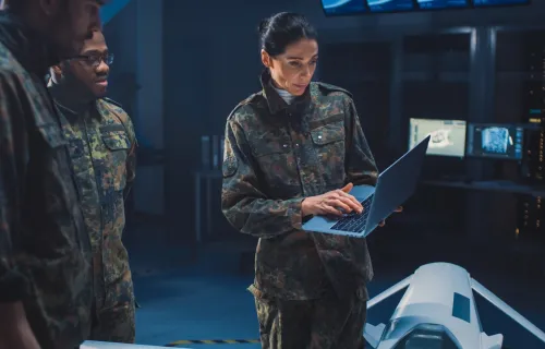 military people with laptop