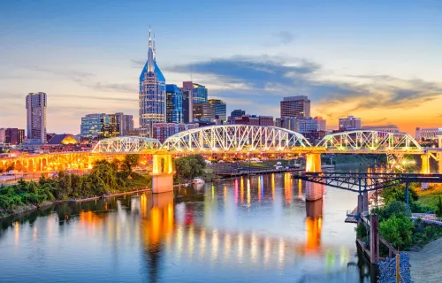 View of downtown Nashville from the river