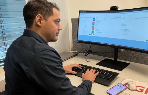 Professional working on a computer