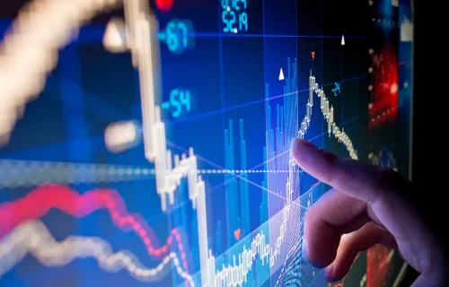 Person touches graph on touchscreen