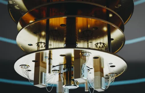 View of a quantum computer internal components