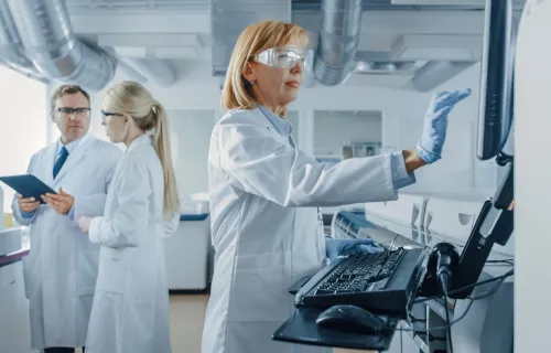 researcher working in medical lab